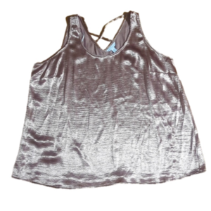 Boutique rose gold 2X shiny flowy tank